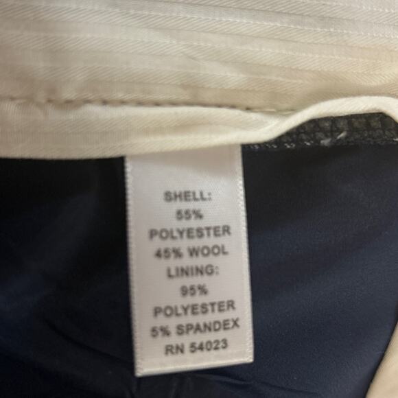 Banana Republic Ryan Fit Gray 12 Chambray Dress Work Pants Cuffed Wool Blend - Picture 3 of 8